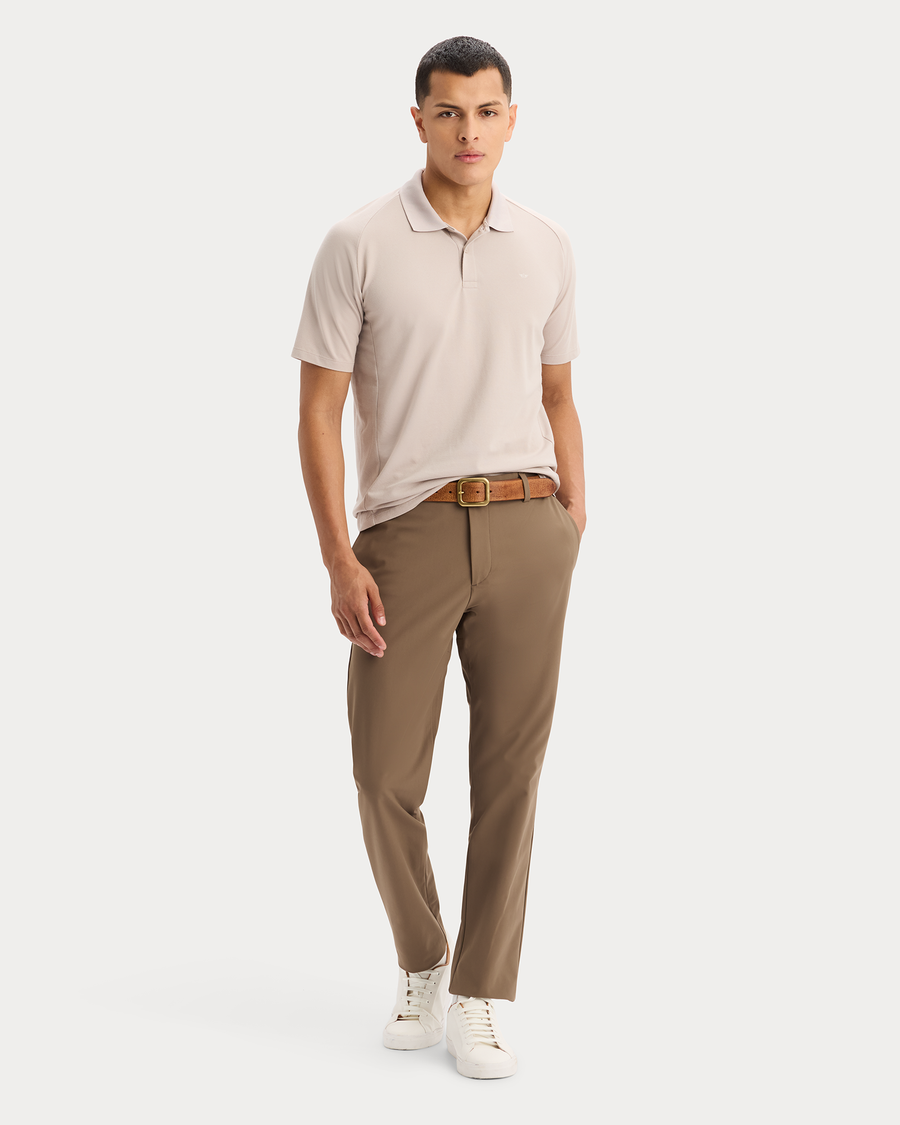 View of model wearing Ashes Of Roses Go Polo, Regular Fit.