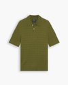 View of model wearing Avocado Sweater Polo, Regular Fit.
