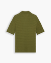 View of model wearing Avocado Sweater Polo, Regular Fit.