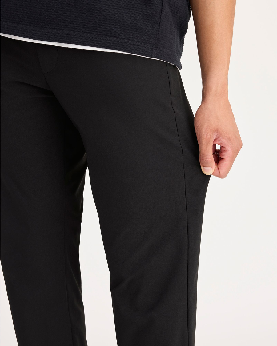 View of model wearing Beautiful Black Go Chino, Slim Fit with Airweave.