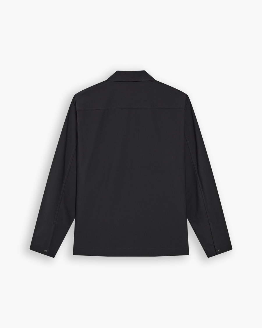 View of model wearing Beautiful Black Go Overshirt, Regular Fit with Airweave.