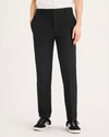 Front view of model wearing Beautiful Black Go Pant, Slim Fit with Airweave.