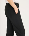 Side view of model wearing Beautiful Black Go Pant, Slim Fit with Airweave.
