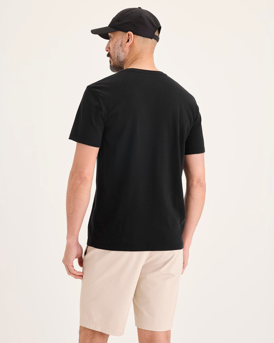 Back view of model wearing Beautiful Black Go Tee, Slim Fit.