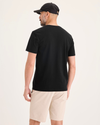 Back view of model wearing Beautiful Black Go Tee, Slim Fit.