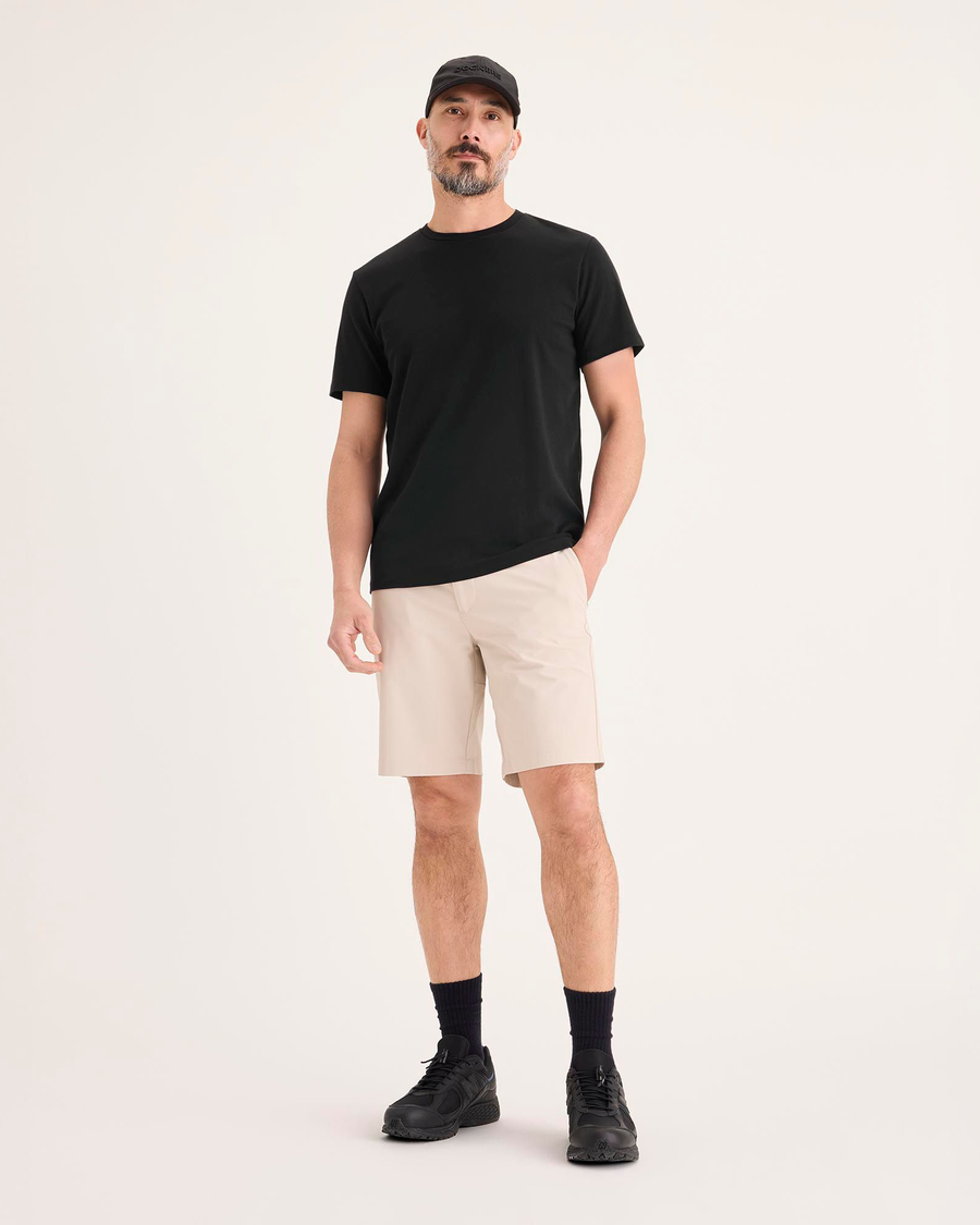 Front view of model wearing Beautiful Black Go Tee, Slim Fit.