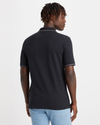 Back view of model wearing Beautiful Black Men's Slim Fit Original Polo.