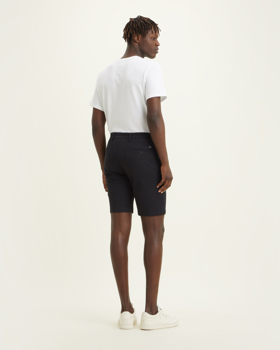 Back view of model wearing Beautiful Black Men's Supreme Flex Modern Chino Short.