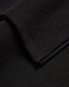 View of model wearing Beautiful Black Rib Dress with Lofi Knit, Slim Fit.