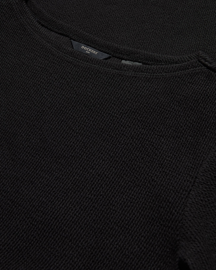 View of model wearing Beautiful Black Rib Dress with Lofi Knit, Slim Fit.