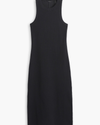 View of model wearing Beautiful Black Women's Tank Dress.
