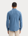View of model wearing Bering Sea Icon Button Up Shirt, Slim Fit.