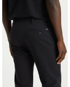 View of model wearing Black Crafted Khaki Pants, Slim Tapered Fit.