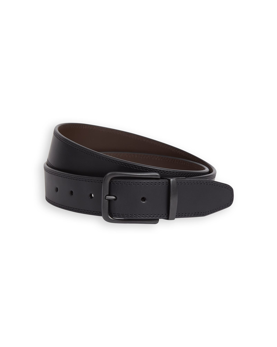 View of  Black/Brown Men's Reversible Casual Belt.