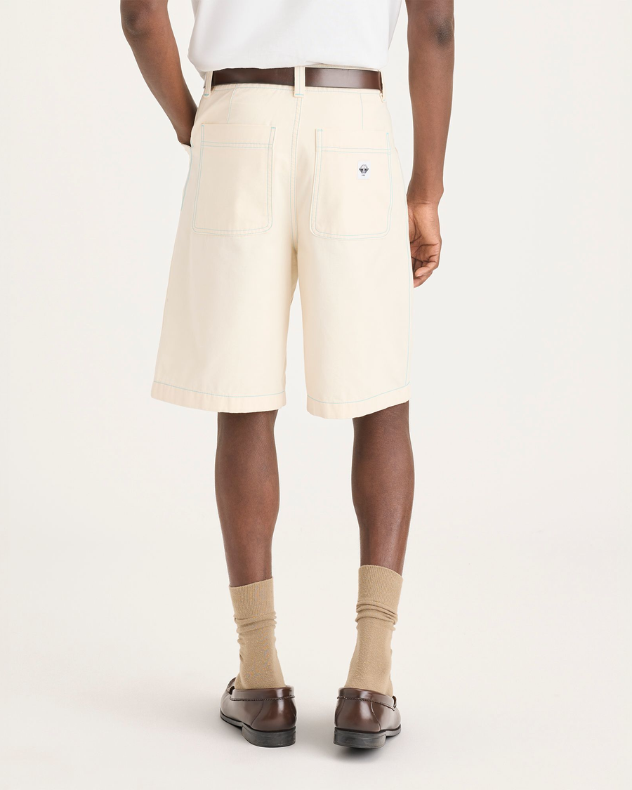 Back view of model wearing Buttercream Eighty-Six 10" Shorts, Loose Fit.