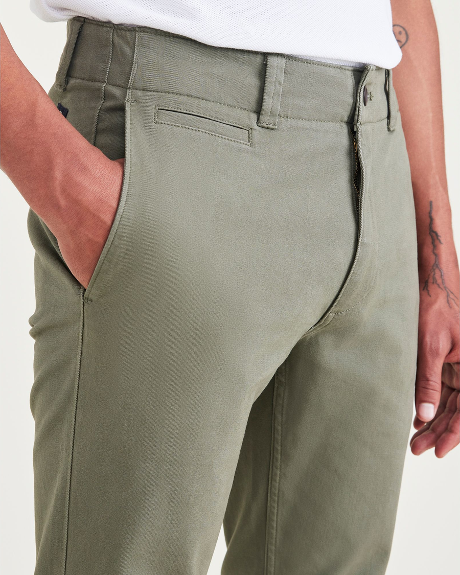 View of model wearing Camo Alpha Chino Pants, Skinny Fit.