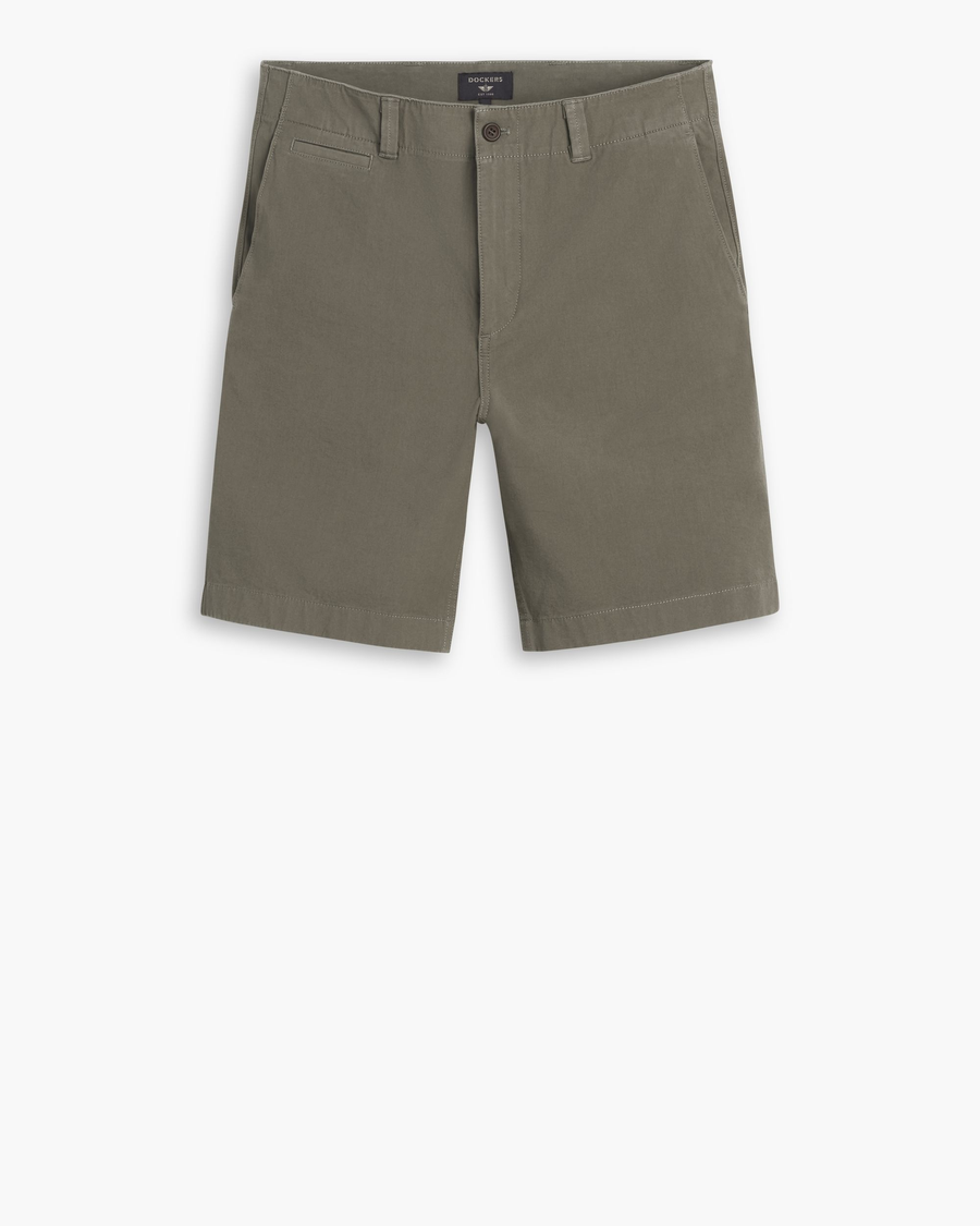 View of model wearing Camo Alpha Chino Shorts, Straight Fit.