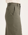 Side view of model wearing Camo Chino Skirt.