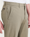 View of model wearing Camo Crafted Khaki Pants, Slim Fit.