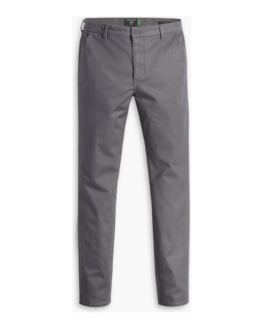 Front view of model wearing Car Park Grey Men's Skinny Fit Original Chino Pants.