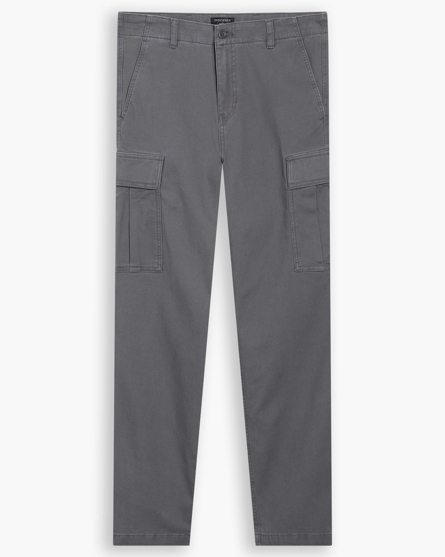 View of model wearing Car Park Grey Utility Cargo Pant, Straight Fit.