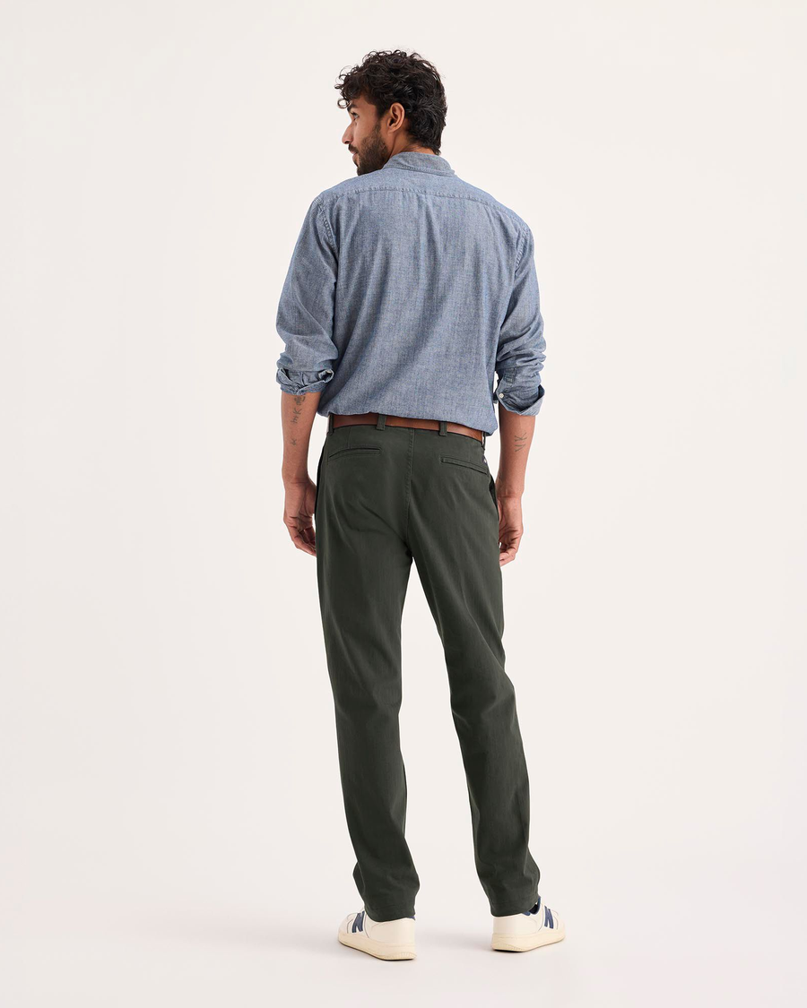 Back view of model wearing Chimera Alpha Chino Pants, Slim Fit.