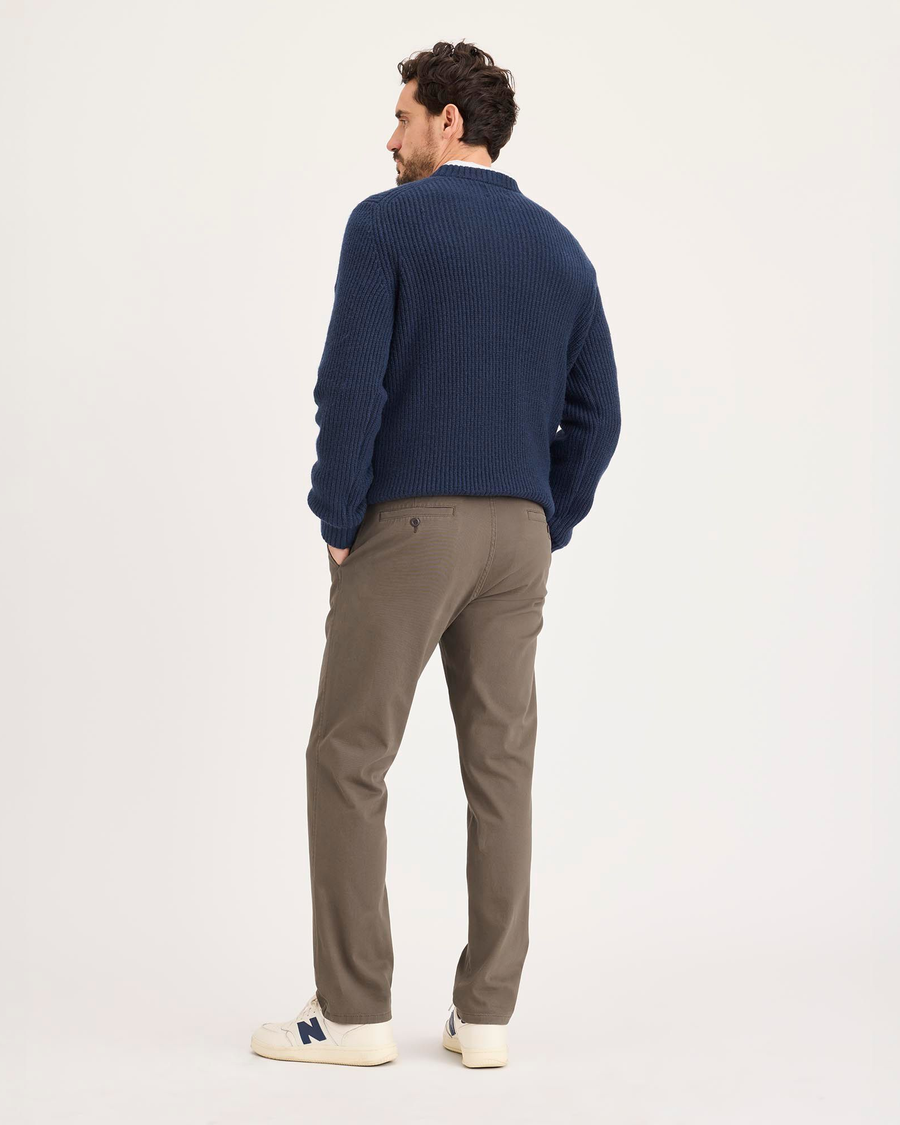 Back view of model wearing Chocolate Chip Ultimate Chinos, Slim Fit.