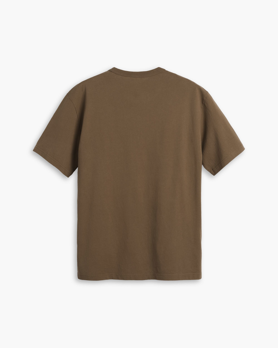 View of model wearing Coffee Liquer Eighty-Six Tee, Relaxed Fit.