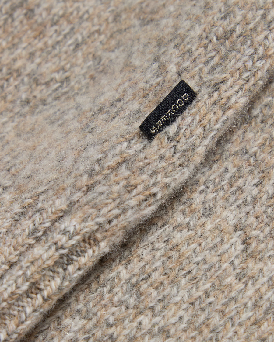 View of model wearing Cotswold Stone Premium Crewneck Sweater, Regular Fit.