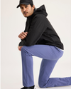 View of model wearing Crown Blue Go Activeflex Chino, Skinny Fit.