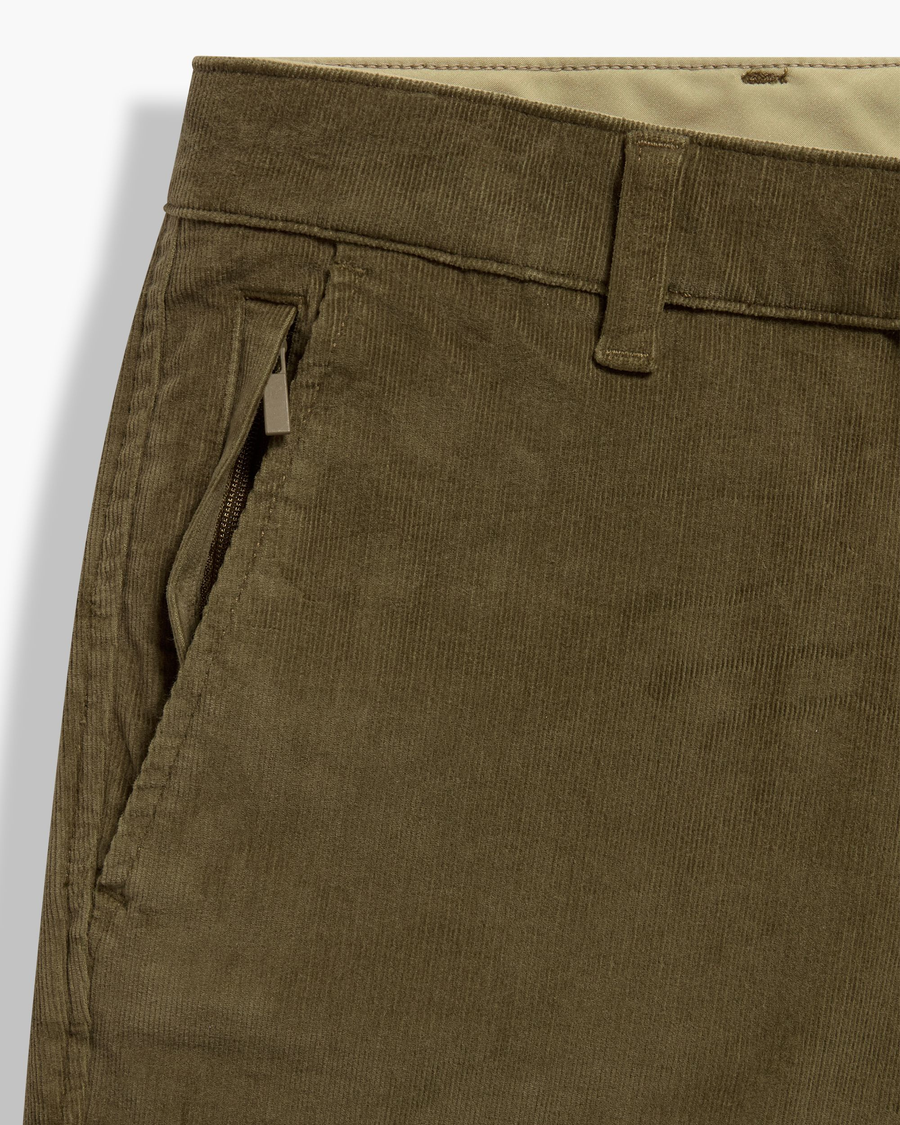 View of model wearing Dark Moss Ultimate Chino Pants with Smart 360 Flex™, Slim Fit.