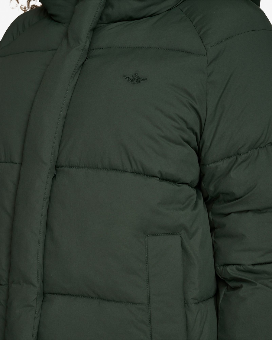 View of model wearing Deep Forest Women's Puffer Jacket.