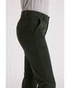 Side view of model wearing Deep Forest Women's Slim Fit Weekend Chino Pants.