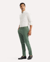 View of model wearing Duck Green Ultimate Chinos, Skinny Fit.