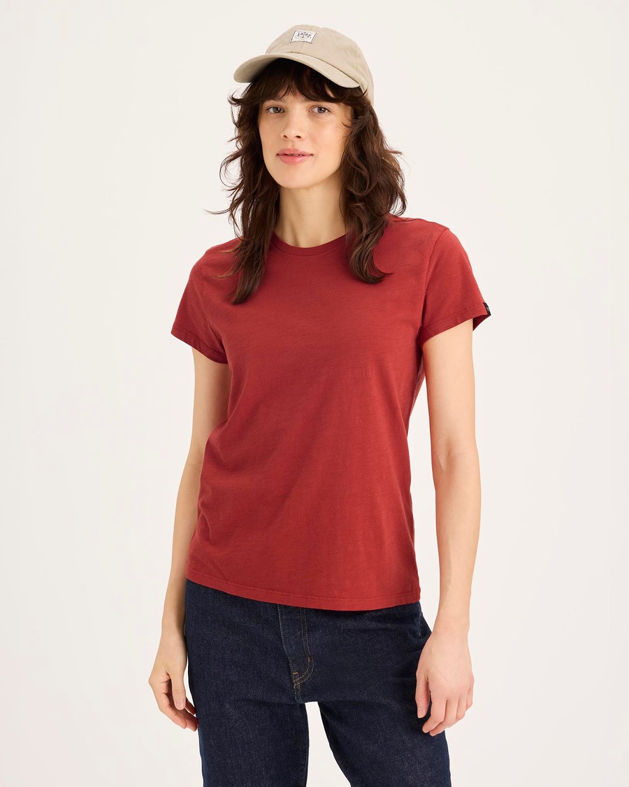 Front view of model wearing Fire Whirl Favorite Tee, Slim Fit.