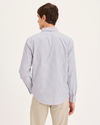 Back view of model wearing Folkston Gray Ultimate Shirt Long Sleeve, Regular Fit.