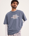 Front view of model wearing Folkstone Gray Eighty-Six Crewneck Tee, Relaxed Fit.
