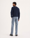 Back view of model wearing Folkstone Gray Ultimate Chino Pants with Smart 360 Flex™, Slim Fit.