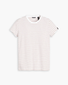 View of model wearing Gilly Pale Mauve Favorite Tee Shirt, Slim Fit.
