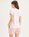 Back view of model wearing Gilly Pale Mauve Favorite Tee Shirt, Slim Fit.