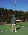 View of model wearing Green Heron Racquet Club Anorak, Regular Fit.