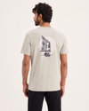 Back view of model wearing Grit Graphic Tee, Slim Fit.