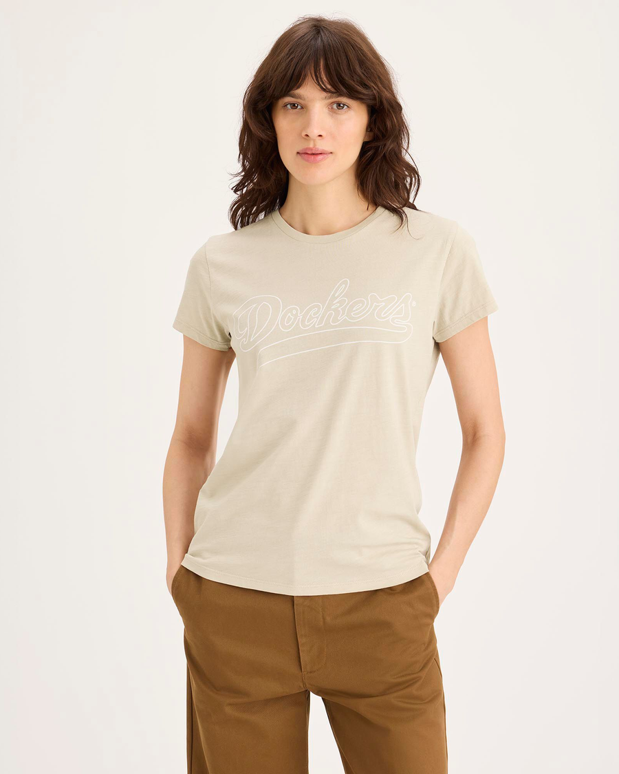 Front view of model wearing Grit GraphicTee, Slim Fit.