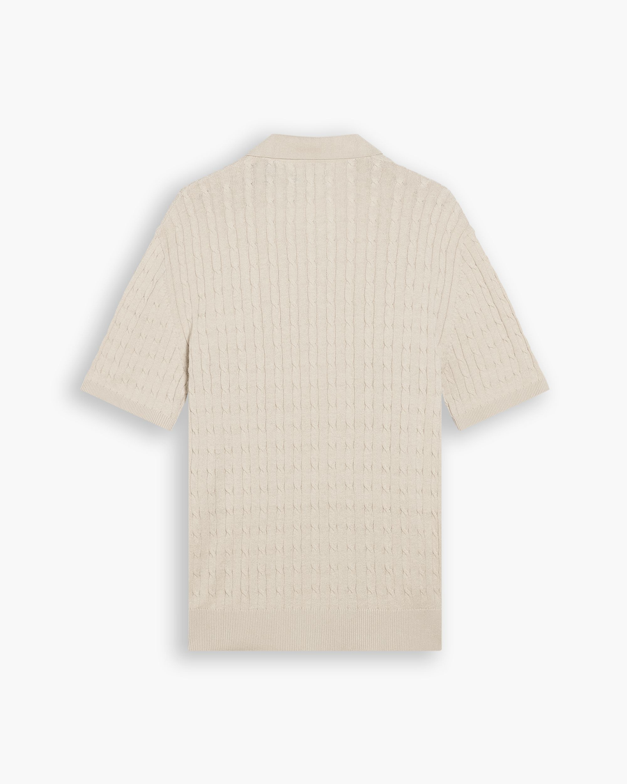 View of model wearing Grit Sweater Polo, Regular Fit.