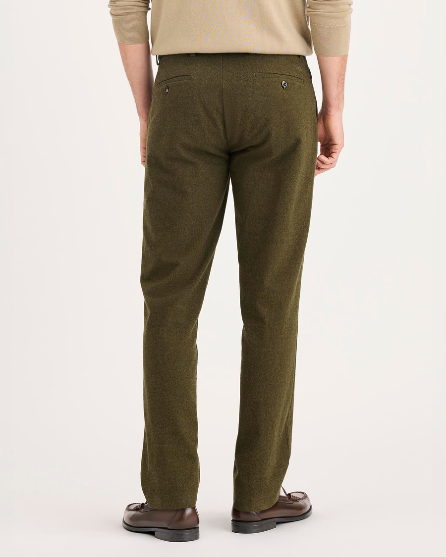 Back view of model wearing Hammond Crafted Khaki Pants, Slim Fit.