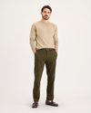 Front view of model wearing Hammond Crafted Khaki Pants, Slim Fit.