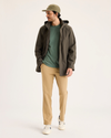 View of model wearing Harvest Gold Go Activeflex Chino, Slim Fit.