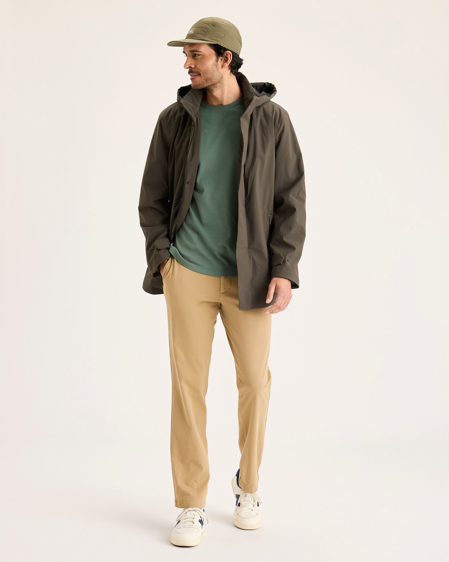 View of model wearing Harvest Gold Go Activeflex Chino, Slim Fit.