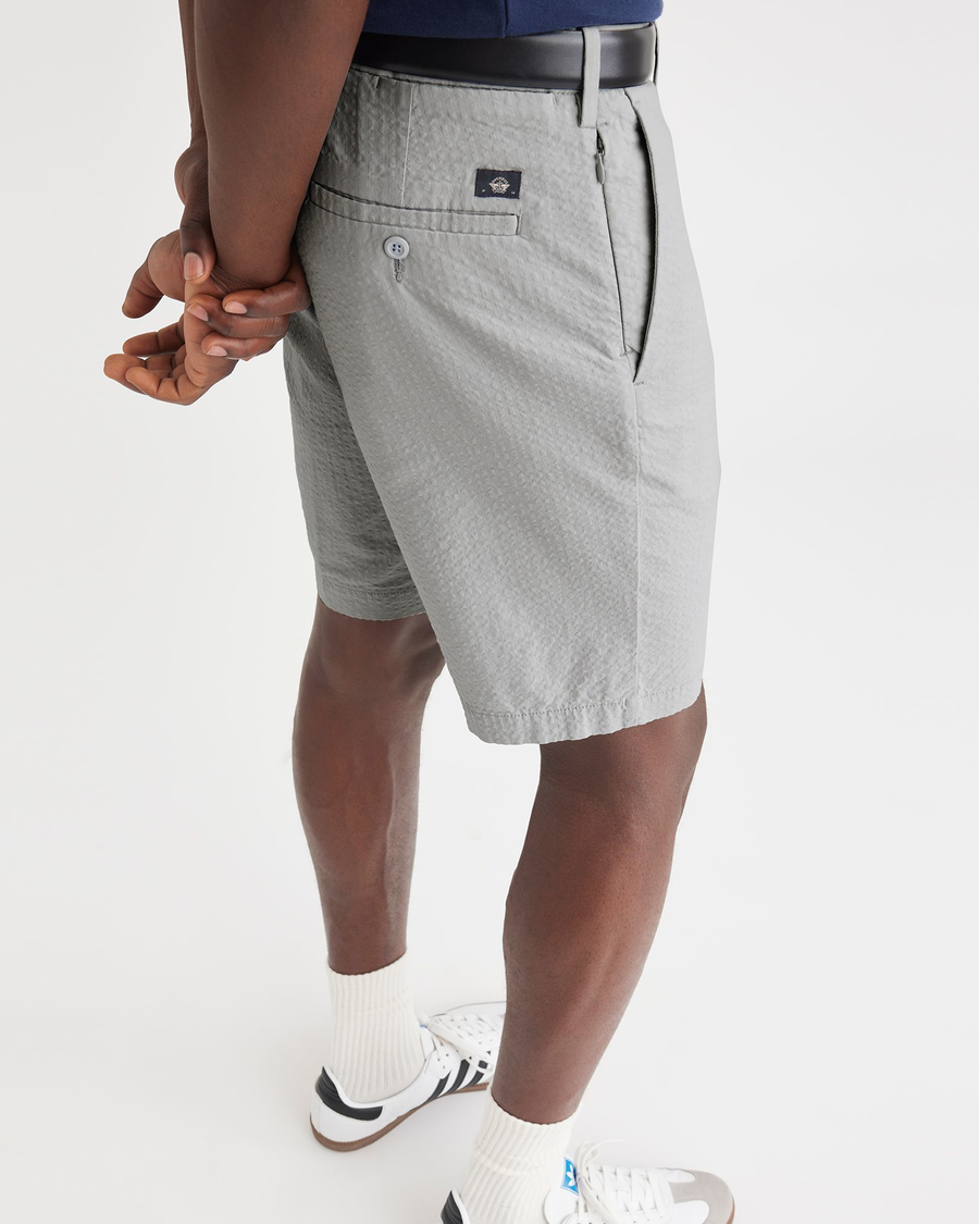 View of model wearing High-Rise Men's Supreme Flex Modern Chino Short.