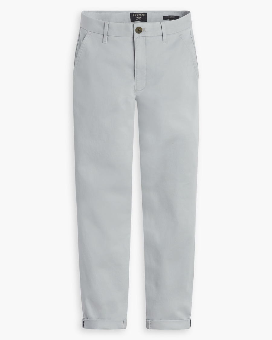 View of model wearing High Rise Weekend Chino Pants, Slim Fit.